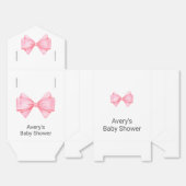 Roze Bow Modern Meisje Baby shower Bedankdoosjes (Ongevouwen)