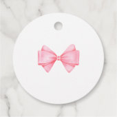 Roze Bow Modern Meisje Baby shower Bedankjes Labels (Achterkant)