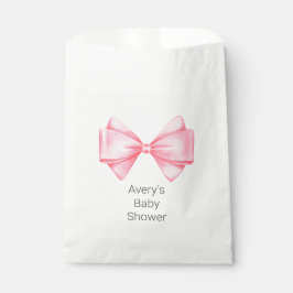 Roze Bow Modern Meisje Baby shower Bedankzakje