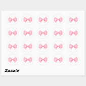Roze Bow Modern Meisje Baby shower Ronde Sticker (Vel)