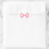 Roze Bow Modern Meisje Baby shower Ronde Sticker (Tas)