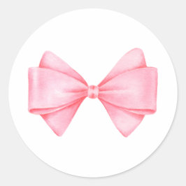 Roze Bow Modern Meisje Baby shower Ronde Sticker