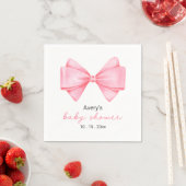 Roze Bow Modern Meisje Baby shower Servetten (Insitu)