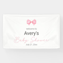Roze Bow Modern Meisje Baby shower Spandoek