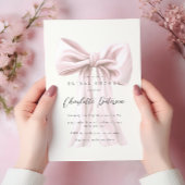 Roze Bow Modern Vrijgezellenfeest Kaart