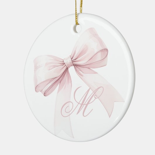 Roze Bow Monogram Kerst Ornament (Links)