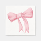 Roze Bow Monogram Preppy servet - Claudia letterty (Voorkant)