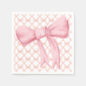 Roze Bow Monogram servet (Voorkant)