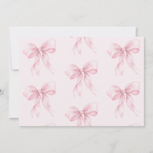 Roze Bow Mooie Bloemen Foto Verjaardag Dank u Kaart (Achterkant)