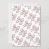 Roze Bow Oh Meisje Elegant Baby shower Kaart (Achterkant)