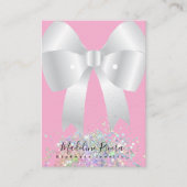 Roze Bow Oorbel Display Kaart Contactkaartje (Voorkant)