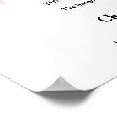 Roze Bow Open Bar Bruiloft Drinken Bar Teken Poster (Hoek)