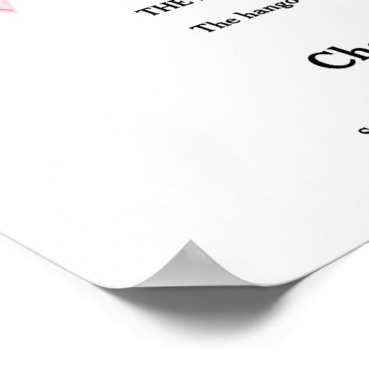 Roze Bow Open Bar Bruiloft Drinken Bar Teken Poster (Hoek)