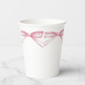 Roze bow papieren bekers (Voorkant)