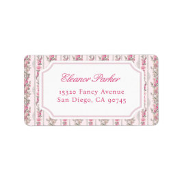 Roze Bow Party Coquette Meisje Adres Etiket