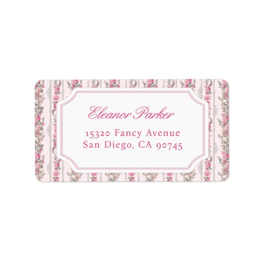 Roze Bow Party Coquette Meisje Adres Etiket (Voorkant)