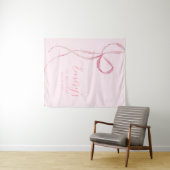 Roze Bow Party stof achtergrond Wandkleed (In Situ (horizontaal))