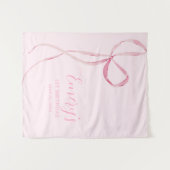 Roze Bow Party stof achtergrond Wandkleed (Voorkant (horizontaal))