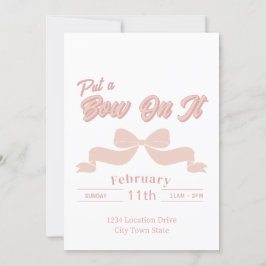 Roze Bow Party Uitnodiging - Coquette Bow Verjaard