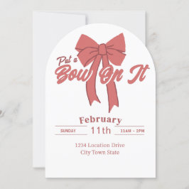 Roze Bow Party Uitnodiging - Coquette Bow Verjaard