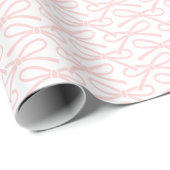 Roze Bow Pattern Gift Wrap Wit Cadeaupapier (Rol Hoek)