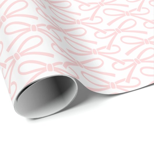  Roze Bow Pattern Gift Wrap Wit Cadeaupapier (Rol Hoek)