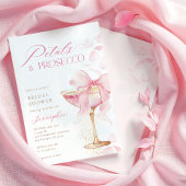 Roze Bow Petals en Prosecco Vrijgezellenfeest Kaart
