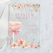 Roze Bow Petals & Prosecco Blush Vrijgezellenfeest Acryl Uitnodigingen