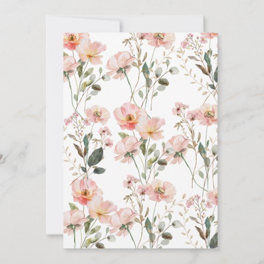 Roze Bow Petals & Prosecco Blush Vrijgezellenfeest Kaart (Achterkant)