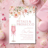 Roze Bow Petals & Prosecco Blush Vrijgezellenfeest Kaart