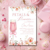 Roze Bow Petals & Prosecco Blush Vrijgezellenfeest Kaart