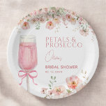 Roze Bow Petals & Prosecco Blush Vrijgezellenfeest Papieren Bordje<br><div class="desc">Maak uw vrijgezellenfeest zowel stijlvol als praktisch met onze Pink Bow Petals & Prosecco Blush Vrijgezellenfeest Paper Borden. Met een zacht blush-ontwerp versierd met een delicate roze strik en bloemaccenten, voegen deze borden elegantie toe aan uw feest. Perfect voor het serveren van brunch, desserts of snacks, ze zijn stevig, duurzaam...</div>