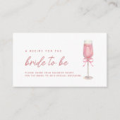 Roze Bow Petals & Prosecco Vrijgezellenfeest Recep Informatiekaartje (Voorkant)