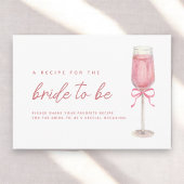 Roze Bow Petals & Prosecco Vrijgezellenfeest Recep Informatiekaartje