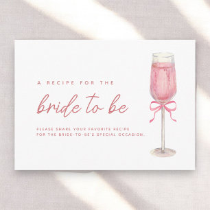 Roze Bow Petals & Prosecco Vrijgezellenfeest Recep Informatiekaartje