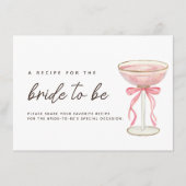 Roze Bow Petals & Prosecco Vrijgezellenfeest Recep Informatiekaartje (Voorkant)