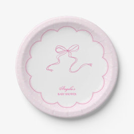 Roze Bow Polka Dot Baby shower Papier Bord