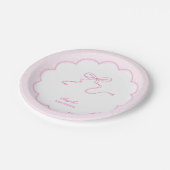Roze Bow Polka Dot Baby shower Papier Bord (Gekanteld)