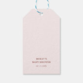 Roze Bow Pompoen Baby shower Gift Labels Cadeaulabel (Achterkant)