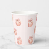 Roze Bow Pompoen Baby shower Papieren Cup Bekers (Rechts)