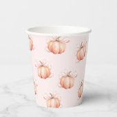 Roze Bow Pompoen Baby shower Papieren Cup Bekers (Achterkant)