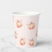 Roze Bow Pompoen Baby shower Papieren Cup Bekers (Rechts)