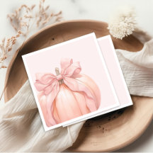Roze Bow Pompoen Baby shower servetten