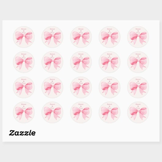 Roze Bow Pompoen Baby shower Stickers (Vel)
