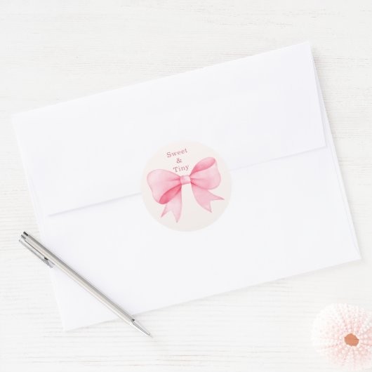 Roze Bow Pompoen Baby shower Stickers (Envelop)