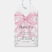 Roze Bow Pompoen Ghost Baby shower Gift Labels Cadeaulabel (Voorkant)