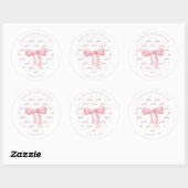 Roze Bow Preppy Baby shower Label, Sticker (Vel)