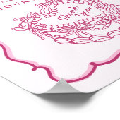 Roze Bow Retro Hart Coquette Cake Favorieten Teken Poster (Hoek)