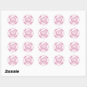 Roze Bow Retro Hart Coquette Cake Verjaardag Meisj Ronde Sticker (Vel)