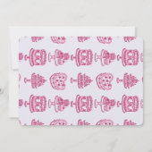 Roze Bow Retro Hart Coquette Cake Vrijgezellenfees Kaart (Achterkant)